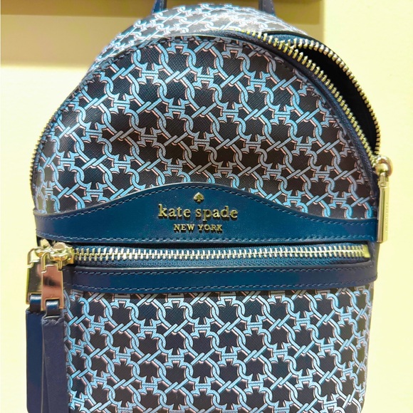 Kate Spade Mini Blue Pattern Backpack - Picture 2 of 7